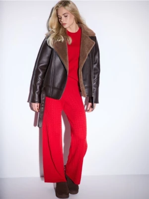 Mohito - Swetrowe czerwone spodnie - czerwony