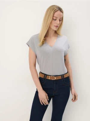Mohito - Szara bluzka z dekoltem V - szary