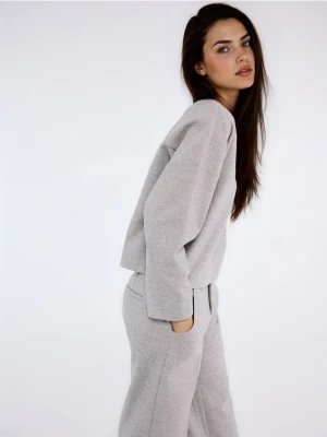 Mohito - Szara bluzka z dekoltem w łódkę - szary