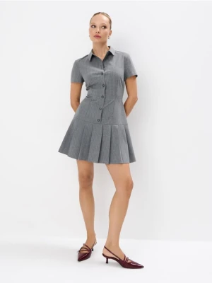 Mohito - Szara sukienka mini w paski - szary