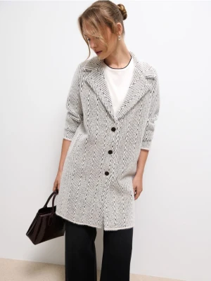 Mohito - Szary kardigan oversize - kremowy