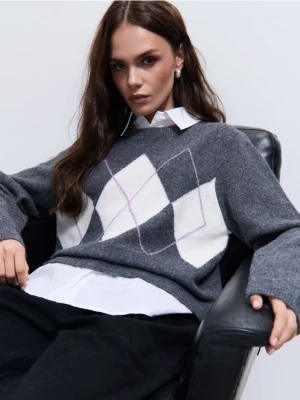 Mohito - Szary sweter z domieszką wełny - szary