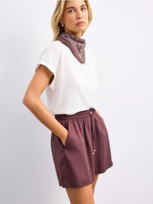 Mohito - Szorty z lyocellu - ciemnobrązowy