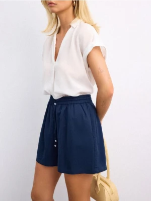 Mohito - Szorty z lyocellu - granatowy