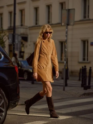 Mohito - Sztruksowa sukienka mini - beżowy