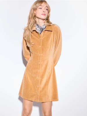 Mohito - Sztruksowa sukienka mini - beżowy