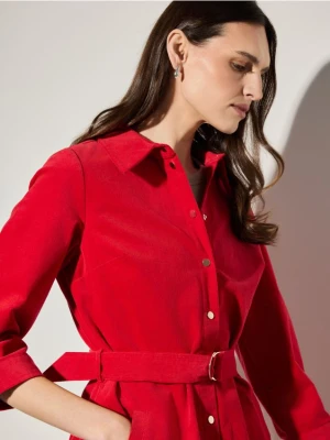 Mohito - Sztruksowa sukienka mini - czerwony