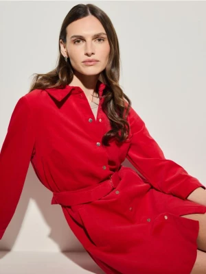 Mohito - Sztruksowa sukienka mini - czerwony