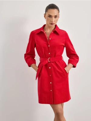 Mohito - Sztruksowa sukienka mini - czerwony