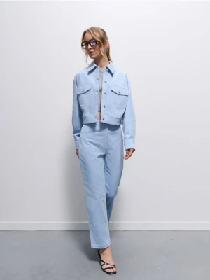 Mohito - Sztruksowe spodnie - błękitny