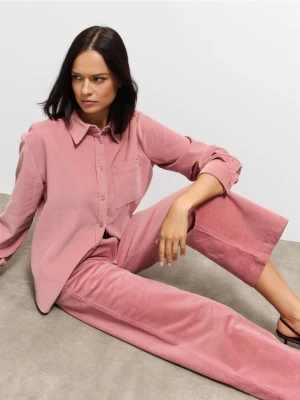 Mohito - Sztruksowe spodnie - pastelowy różowy