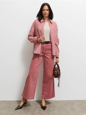 Mohito - Sztruksowe spodnie - pastelowy różowy