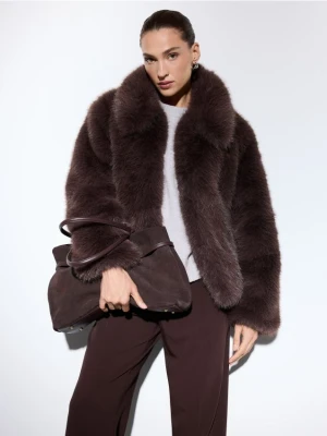 Mohito - Sztuczne czekoladowe futro - ciemnobrązowy