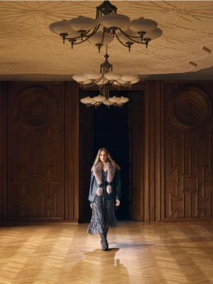 Mohito - Szyfonowa sukienka maxi we wzory - zielony