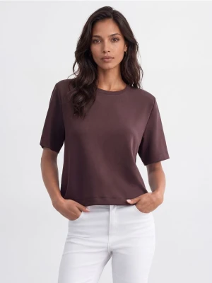 Mohito - T-shirt z poduszkami - ciemnobrązowy