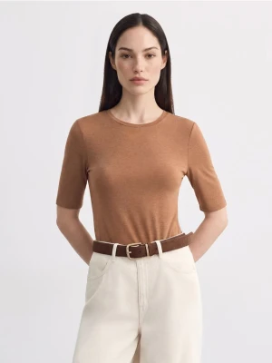 Mohito - T-shirt basic slim - bursztynowy