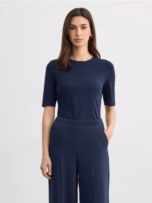 Mohito - T-shirt basic slim - granatowy