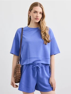 Mohito - T-shirt boxy z modalem - niebieski