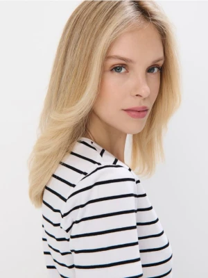 Mohito - T-shirt w paski - biały