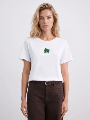 Mohito - T-shirt z aplikacją - biały