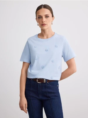 Mohito - T-shirt z aplikacją - błękitny