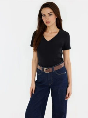 Mohito - T-shirt z dekoltem V - czarny