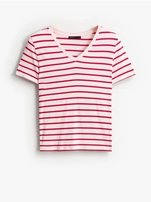 Mohito - T-shirt z dekoltem V - fioletowy