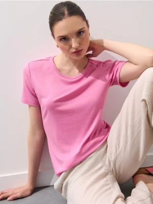 Mohito - T-shirt z dodatkiem jedwabiu - pastelowy różowy