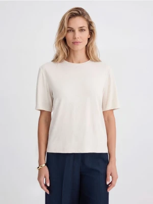 Mohito - T-shirt z dodatkiem lnu - beżowy