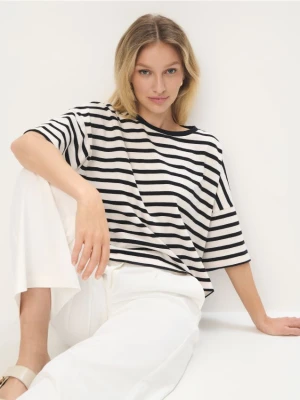 Mohito - T-shirt z grubej bawełny - kremowy