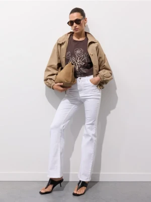 Mohito - T-shirt z haftem - brązowy