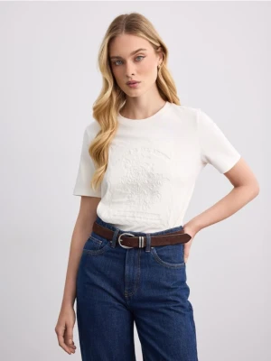 Mohito - T-shirt z haftowanym wzorem - kremowy