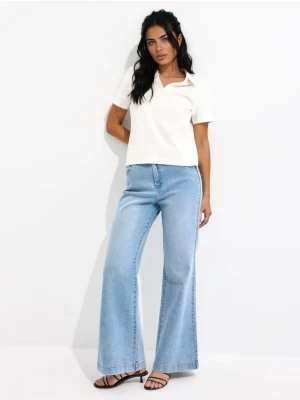 Mohito - T-shirt z kołnierzem polo - kremowy