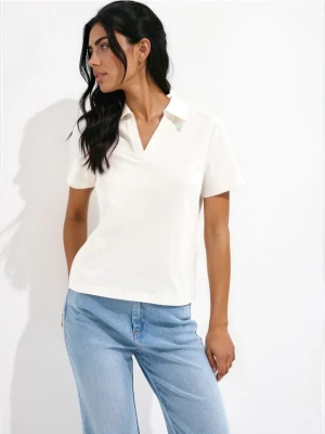 Zdjęcie produktu Mohito - T-shirt z kołnierzem polo - kremowy