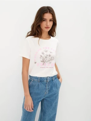 Mohito - T-shirt z nadrukiem - kremowy