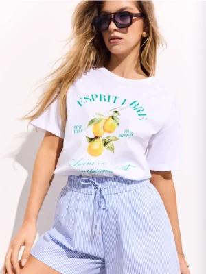 Zdjęcie produktu Mohito - T-shirt z nadrukiem w cytryny - biały