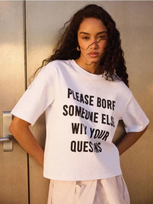 Mohito - T-shirt z napisem - biały