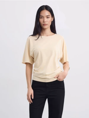 Mohito - Taliowany t-shirt - kremowy
