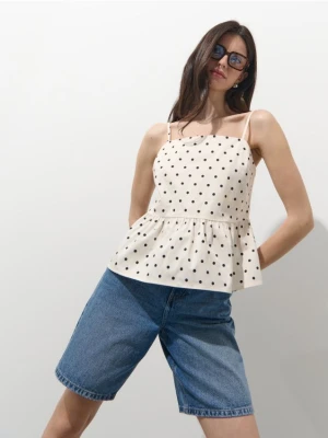 Mohito - Top w grochy - kremowy