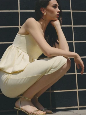 Mohito - Top z baskinką - żółty