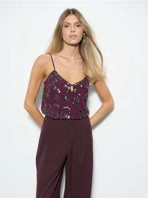 Mohito - Top z cekinami - mahoń