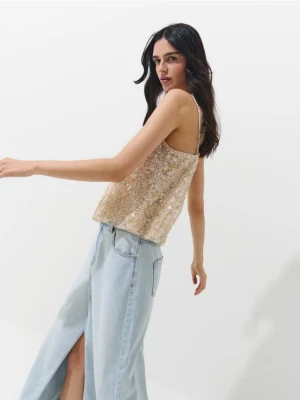 Mohito - Top z cekinami - złoty