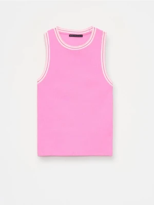 Mohito - Top z kontrastową lamówką - mocny różowy