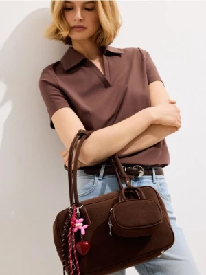 Mohito - Torebka z kosmetyczką i brelokiem - ciemnobrązowy