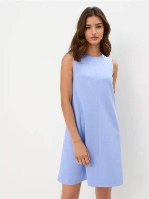 Mohito - Trapezowa błękitna sukienka mini - błękitny