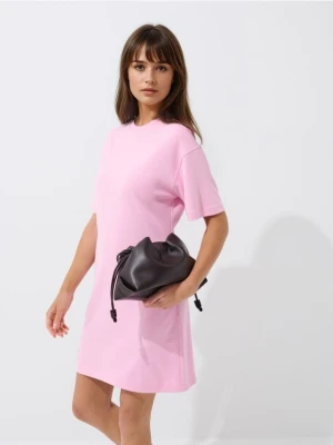 Mohito - Trapezowa sukienka mini - pastelowy różowy