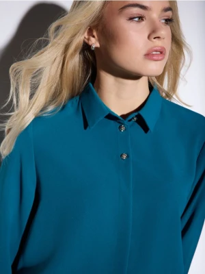 Mohito - Turkusowa koszula regular fit - zielony