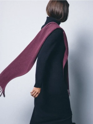 Mohito - Wełniany bordowy szalik - kasztanowy