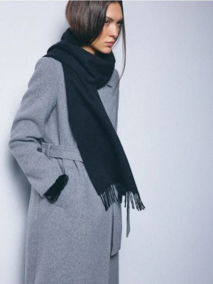 Mohito - Wełniany czarny szalik - czarny