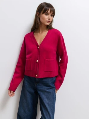 Mohito - Wełniany kardigan - fuksjowy